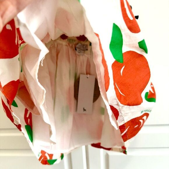 NWT Stella McCartney Kids Ivory & Orange Cotton Skirt with a clementine print. - Picture 3 of 9